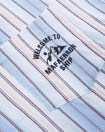 Vertical striped short-sleeved shirt