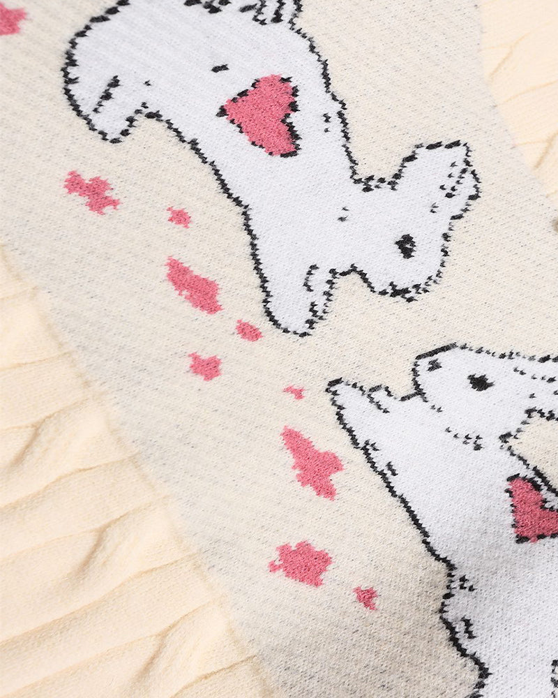 可愛小兔連帽針織衫