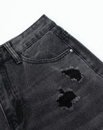 水洗破洞牛仔褲