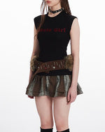 Retro slim sleeveless short sleeves