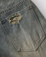 Washed distressed jeans