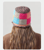 復古撞色拼接漁夫帽