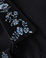 Floral embroidered long-sleeved shirt