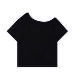 Retro off-shoulder short sleeves