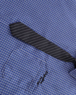 Embroidered plaid long-sleeved shirt