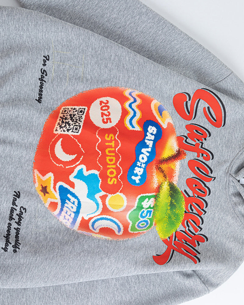 애플 레터 프린트 후드티