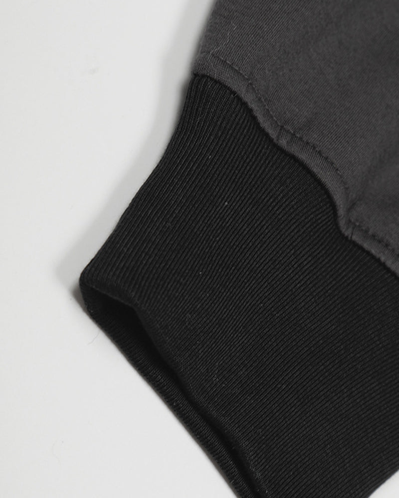 Color-blocked fleece-lined sweatshirt