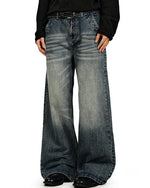 디스트레스드 스트레이트 레그 팬츠