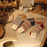 復古甜美可愛條紋船襪