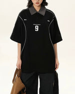 Contrast color letter short sleeves