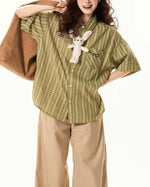 Cute short-sleeved shirt with pendant