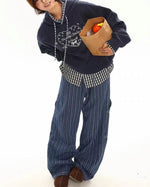 Heart embroidered hooded sweatshirt