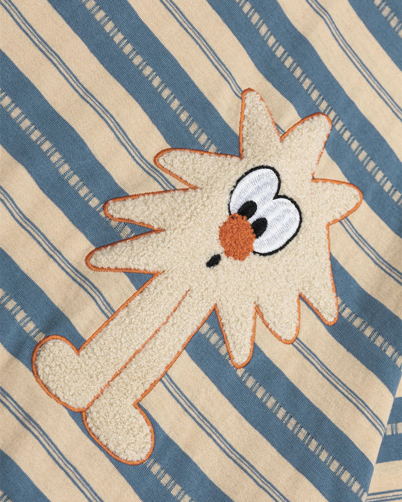 Retro cartoon striped short sleeves