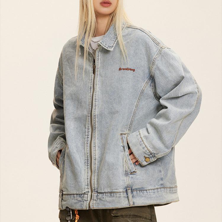 vintage lapel denim jacket