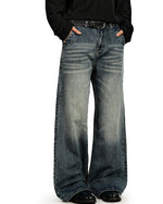 디스트레스드 스트레이트 레그 팬츠