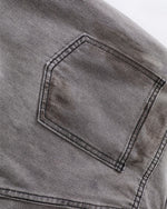 破洞水洗直筒牛仔褲