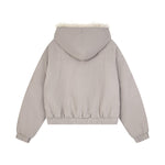 모피 트리밍 후드 코튼 패딩 재킷