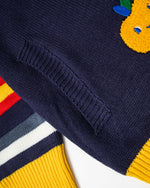 Contrast color panel sweater