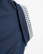 Retro collared faux two-piece sweatshirt