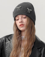 可愛蝴蝶結針織帽