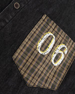 復古撞色長袖襯衫