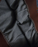 Color-blocked leopard print denim sweatshirt