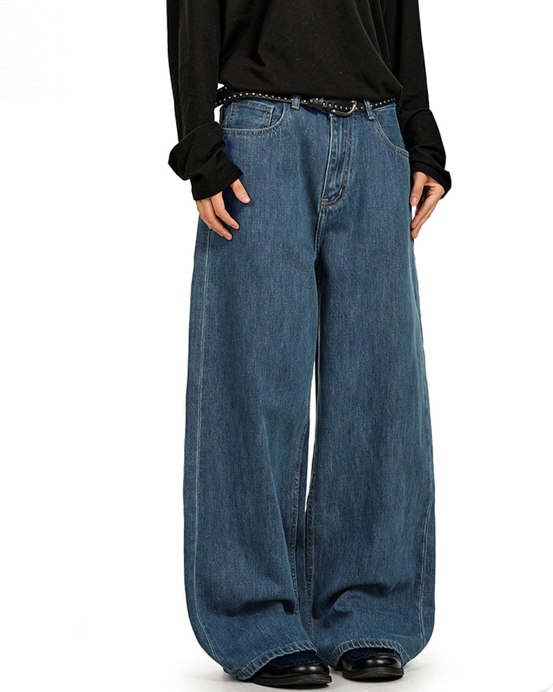 Wide-leg casual jeans