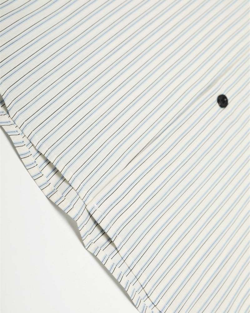 豎條紋短袖襯衫