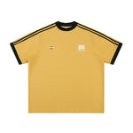 Simple color block round neck short sleeves