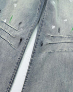 Ink-splashed casual jeans
