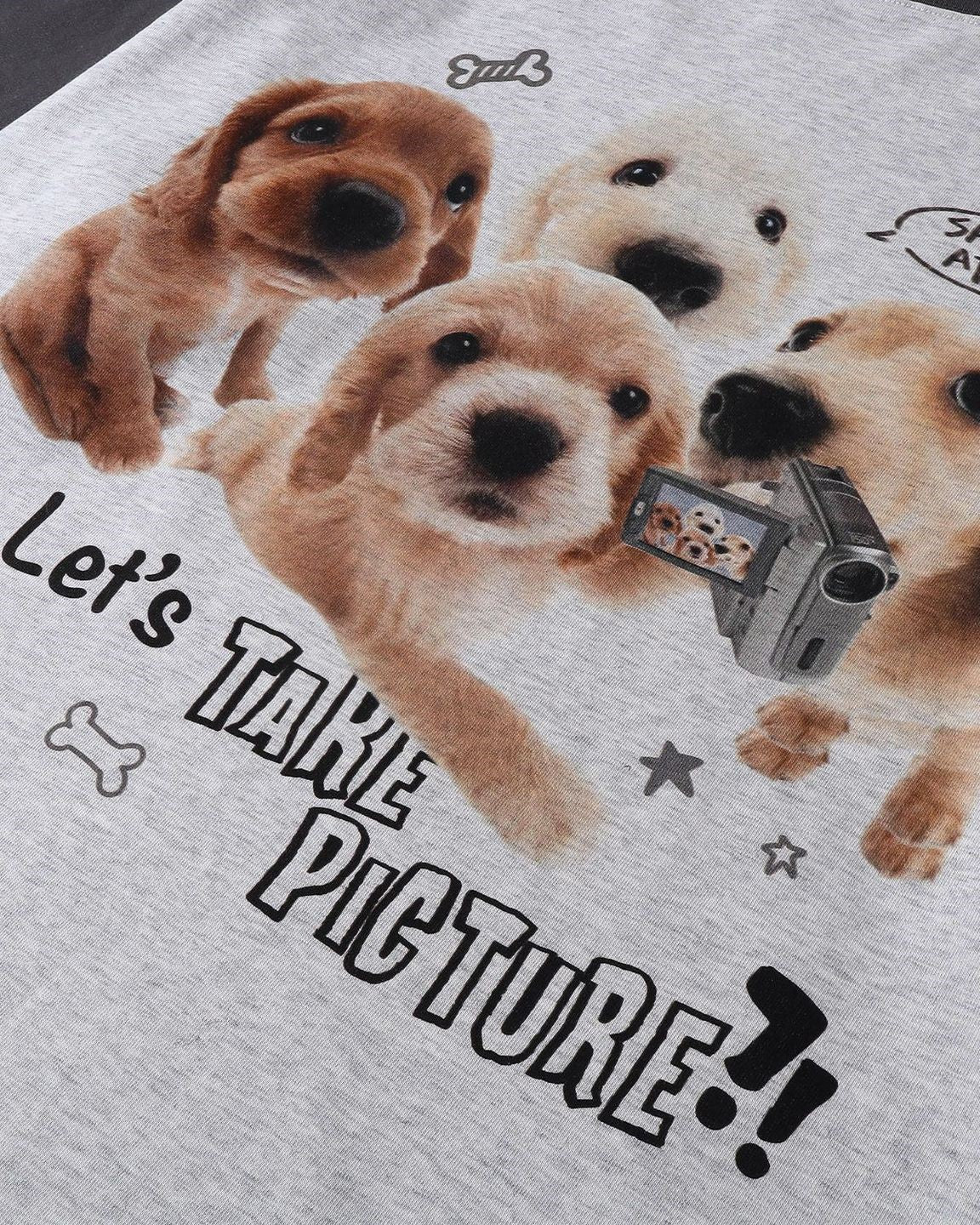 Cute puppy print short sleeves