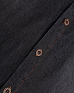 Paneled embroidered denim shirt