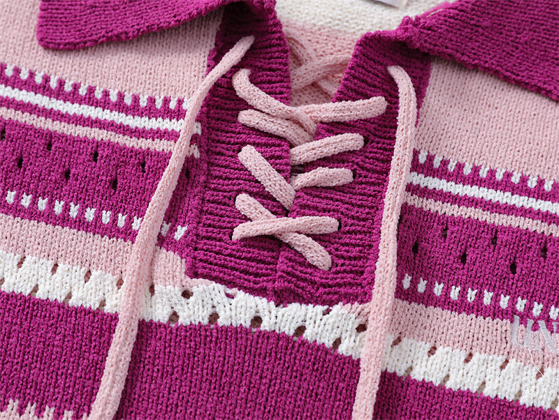 Retro preppy polo sweater