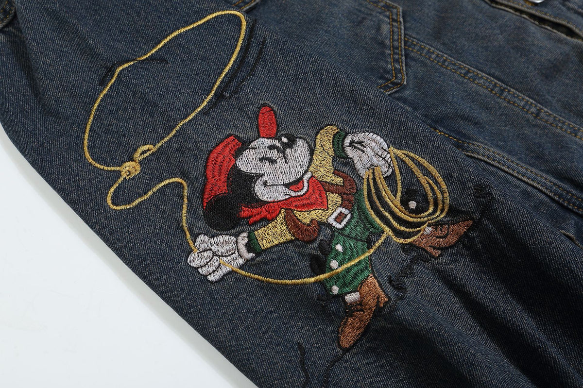 Fun Cartoon Denim Couple Jacket