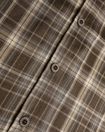 Embroidered plaid long-sleeved shirt