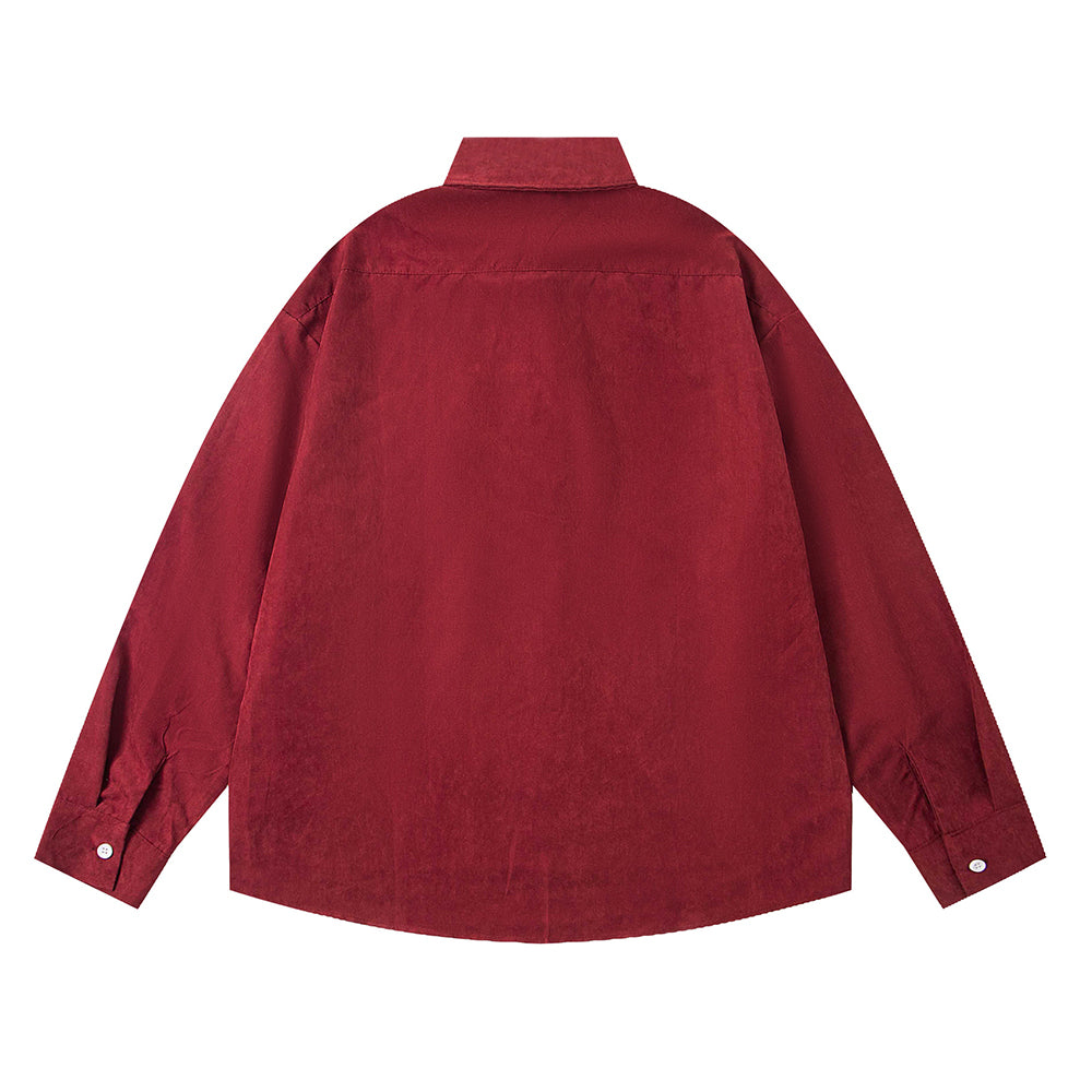 자수 긴팔 셔츠