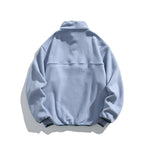 Casual stand-up collar fleece-lined sweatshirt
