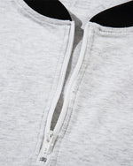 Lettering print half-zip short sleeves