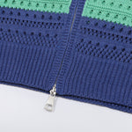 復古彩色條紋連帽開衫