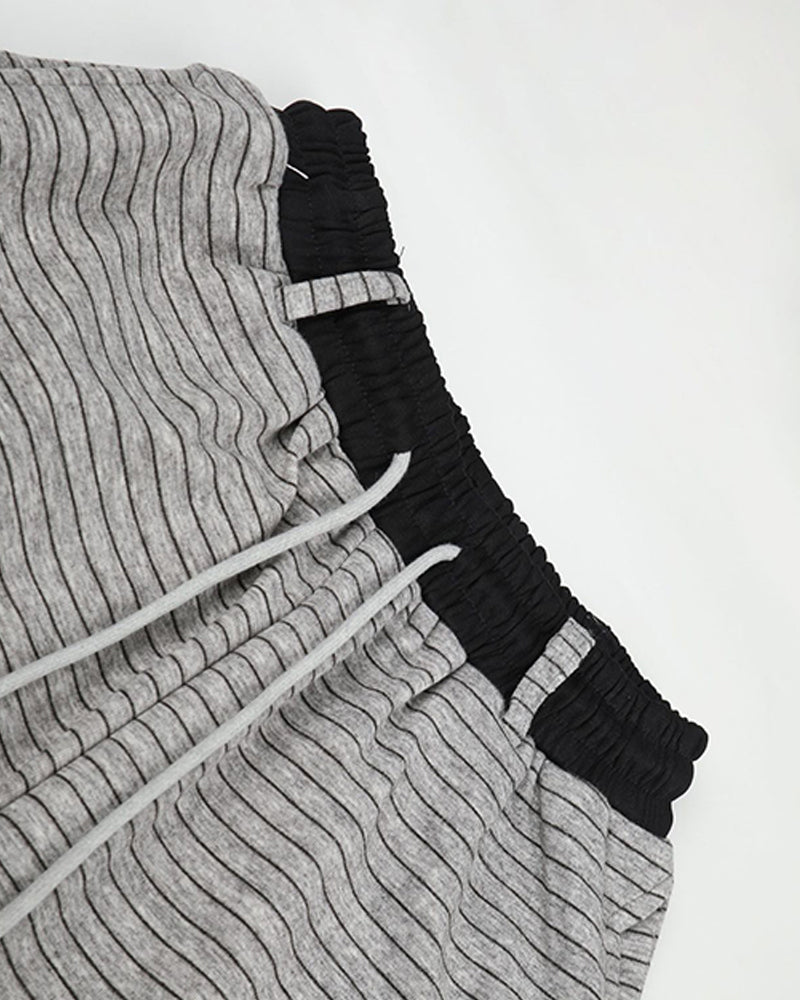 Retro contrast casual pants