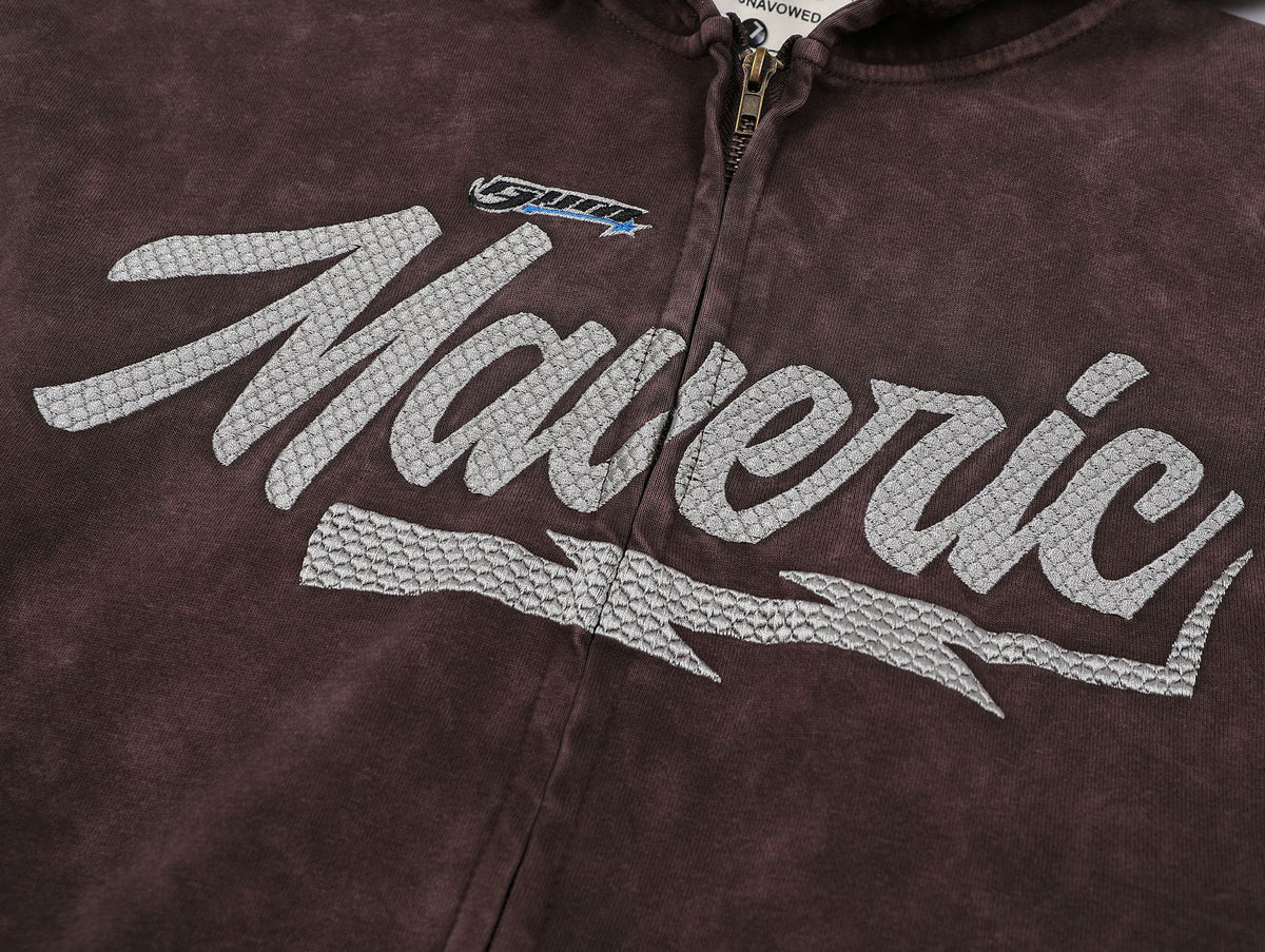 Retro Lettering Hooded Couple Jacket