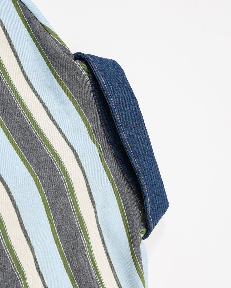 刺綉拼接休閑短袖