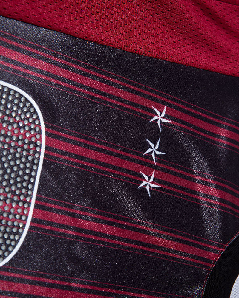 Vertical stripe print short sleeves