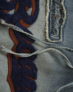 水洗牛仔連帽衛衣