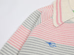 retro striped polo sweater