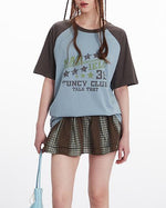 컬러블록 프린트 반팔