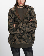 Retro camouflage hooded jacket
