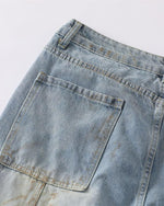 做舊破洞牛仔長褲