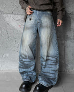 distressed wide-leg jeans