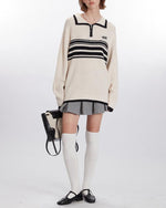 撞色百搭針織衫